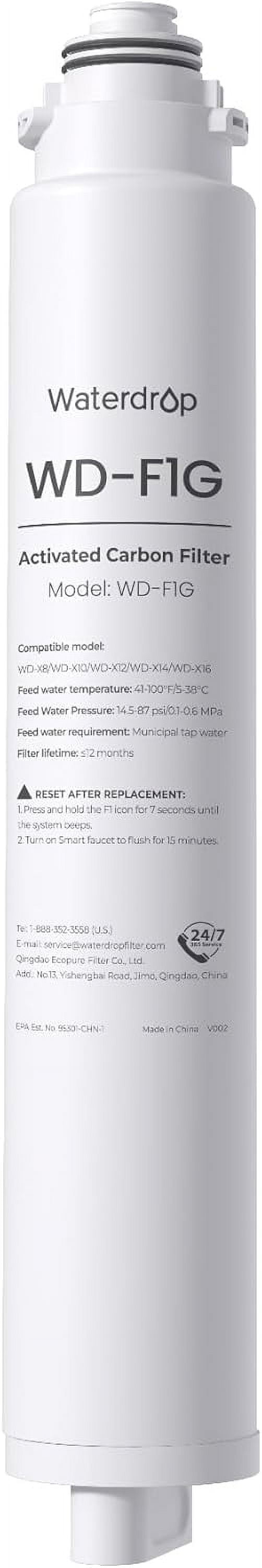 Waterdrop WD-F1G Filter, Replacement for WD-X12-Basic & WD-X8-Basic & WD-X8-PRO Reverse Osmosis System, 12-month Lifetime