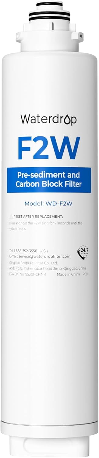 Waterdrop WD-F2-PRO Filter, [ Only ] Replacement for WD-X12-PRO & WD-X8-PRO Reverse Osmosis System, 6-month Lifetime