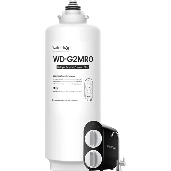 Waterdrop WD-G2MRO Reverse Osmosis Membrane Composite Filter, 2-year Lifetime, Replacement for WD-G2-B WD-G2-W Reverse Osmosis System