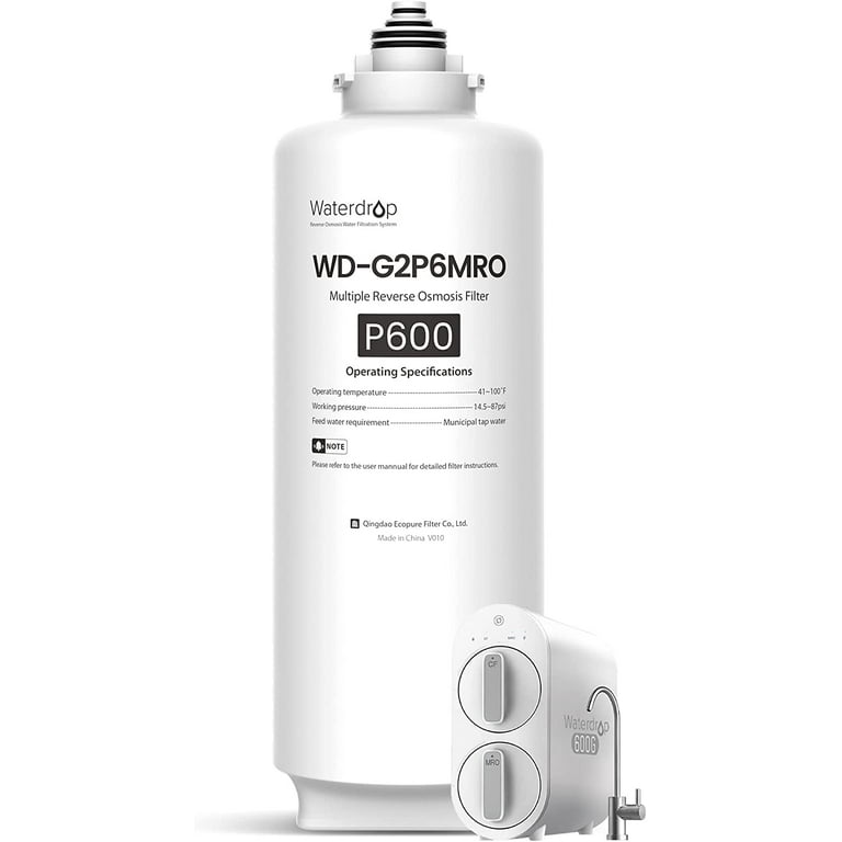 Waterdrop WD-G2P6MRO Filter, Replacement for WD-G2P600-W Reverse Osmosis  System 