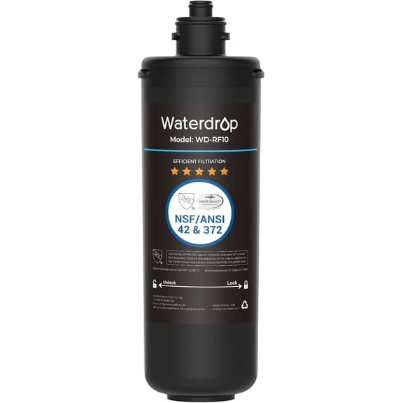 Waterdrop WD-RF10 Under Sink Water Filter, Replacement 10UA Under Counter Water Filtration System, 8000 Gallons High Capacity