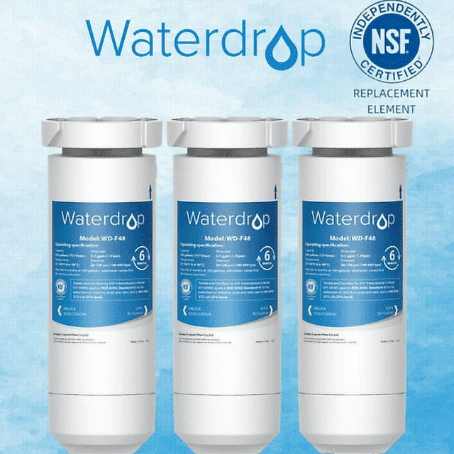 Waterdrop XWF water filter for GE® refrigerator, Replacement for XWF GE® water filter, 3 Filters