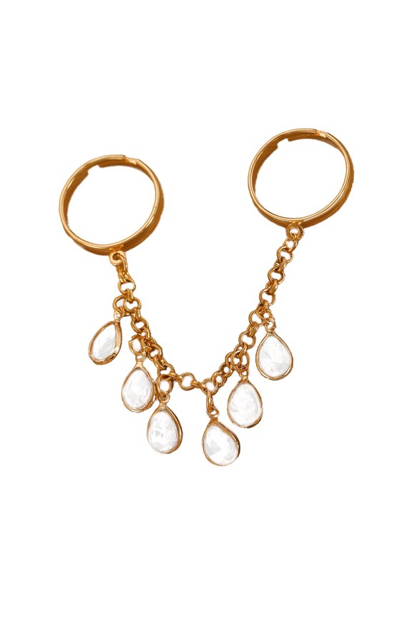 Waterdrops Finger Rings Geometric Fringe Adjustable Opening Rings Eye Catching Finger Jewelry Suitable for Daily Wear
