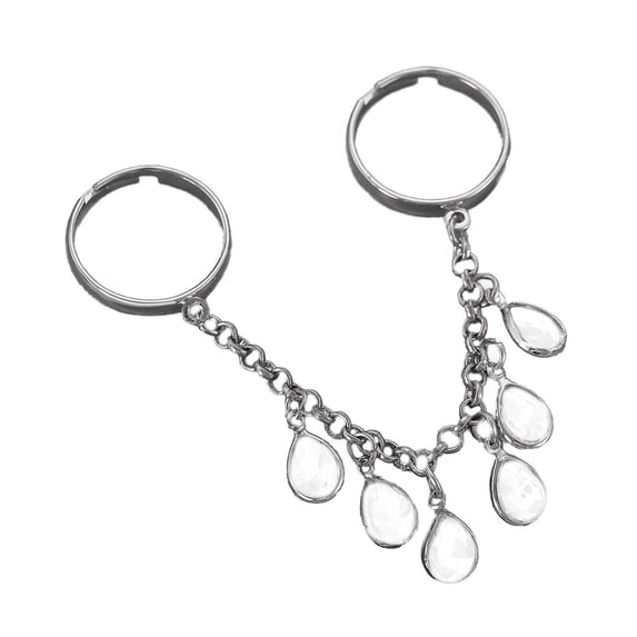 Waterdrops Finger Rings Geometric Fringe Adjustable Opening Rings Eye Catching Finger Jewelry Suitable for Daily Wear