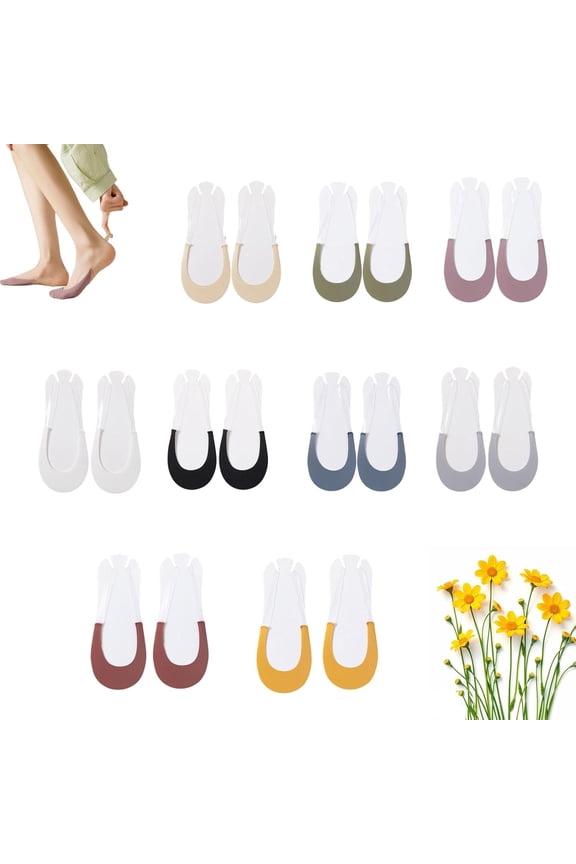 Wateresty Toe Topper Socks Non Slip, Invisible Socks for Women, With Sling Back Half Socks for Heels, Cotton & Padded