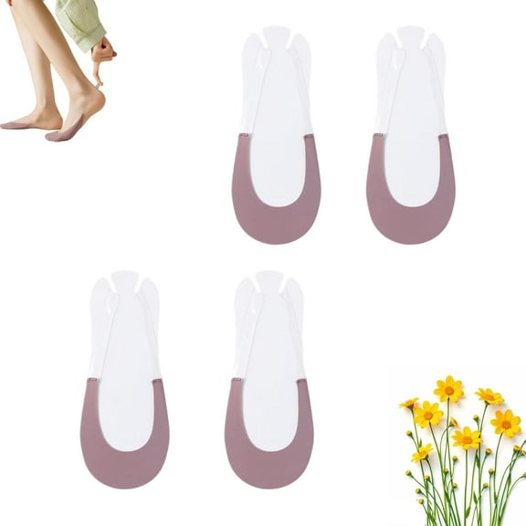 Wateresty Toe Topper Socks Non Slip, Invisible Socks for Women, With Sling Back Half Socks for Heels, Cotton & Padded