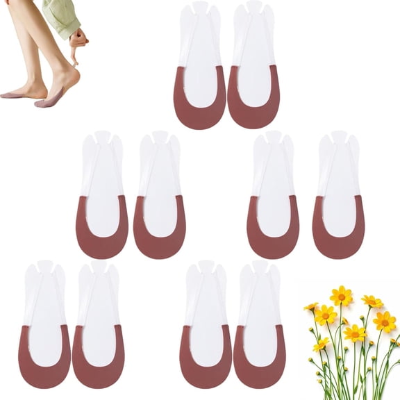 Wateresty Toe Topper Socks Non Slip, Invisible Socks for Women, With Sling Back Half Socks for Heels, Cotton & Padded