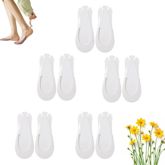 Wateresty Toe Topper Socks Non Slip, Invisible Socks for Women, With Sling Back Half Socks for Heels, Cotton & Padded