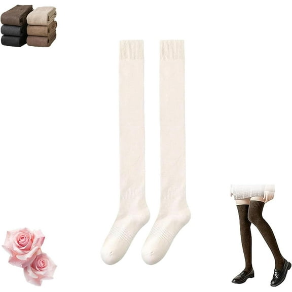 Wateresty Women Thigh High Socks, Wateresty Socks, Cotton Warm Soft Thickened Thighs, Knit Tall Long Boot Stockings