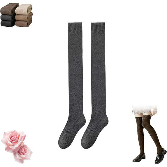 Wateresty Women Thigh High Socks, Wateresty Socks, Cotton Warm Soft Thickened Thighs, Knit Tall Long Boot Stockings