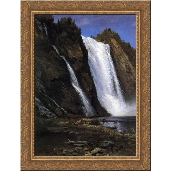 Waterfall 20x24 Gold Ornate Wood Framed Canvas Art by Bierstadt, Albert