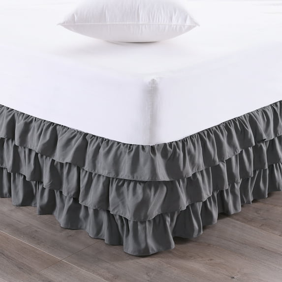 Waterfall 3-Layer Ruffled Bed skirt 14" Drop King
