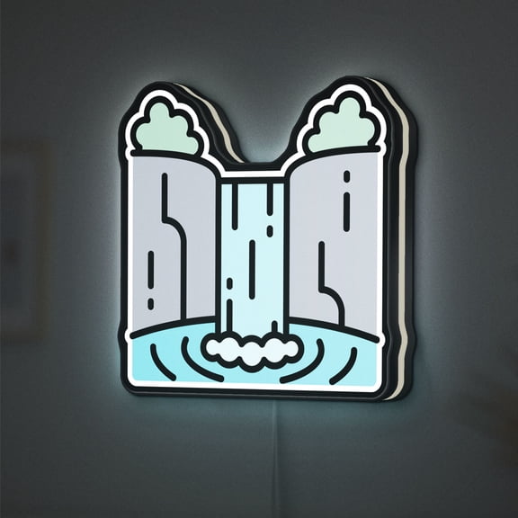 Waterfall 3D Novelty Light Box, Scenic Waterfall Decor for Nature-Inspired Rooms and Eco Interiors (Width 8 inch, 20cm)