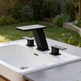 thumbnail image 1 of Inster 8 in. Widespread Waterfall Bathroom Faucet, Matte Black, 2-Handle 3-Hole with Pop-up Drain, 1 of 9