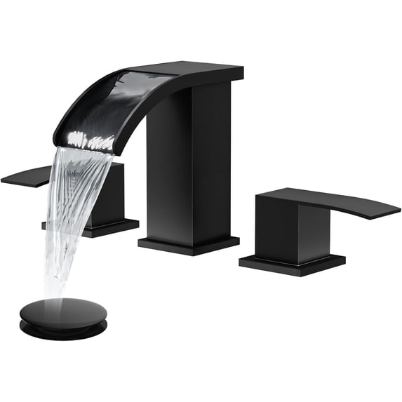 Waterfall 8 inch Widespread Bathroom Faucet Set Bathroom Sink Faucet 3 ...