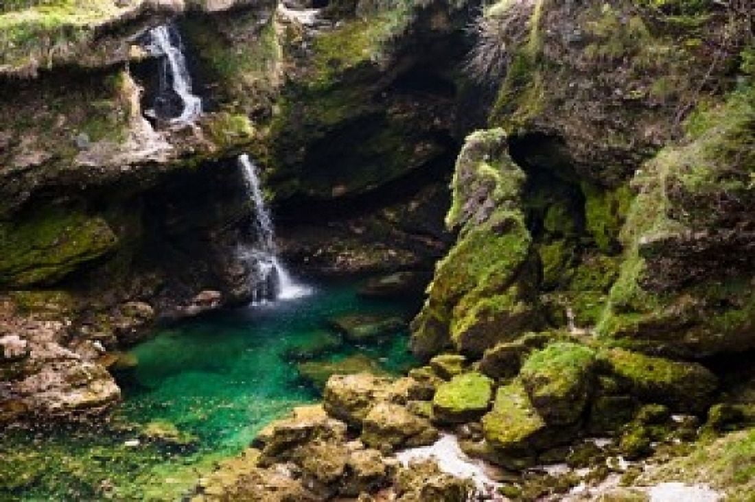 Waterfall Austria Canvas Art - Inti St Clair DanitaDelimont (36 x 24)