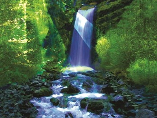Waterfall B Canvas Art - Jeff Maraska (28 x 22)