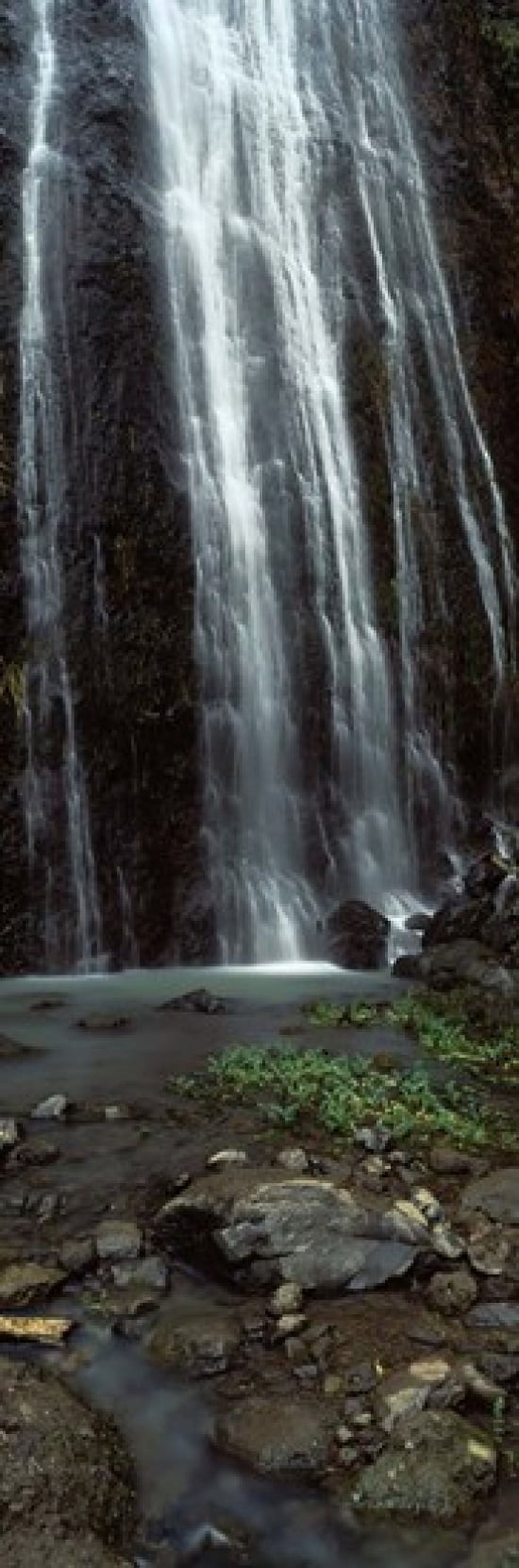 Waterfall Barranco del Infierno Canary Islands Spain Canvas Art - Panoramic Images (18 x 6)