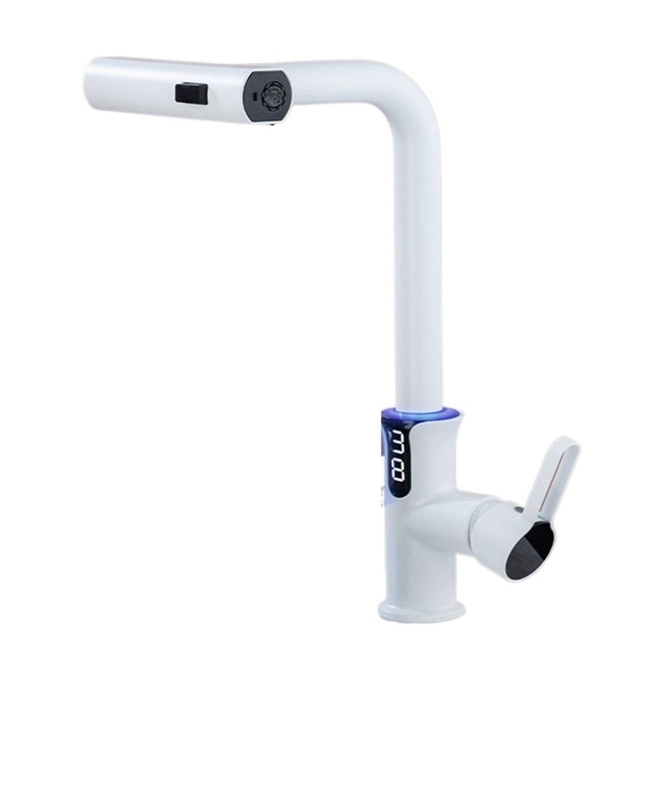 Waterfall Basin Faucet Pull-Out Kitchen & Bathroom Faucet, Rainfall Temperature Digital Display No Battery SUS604 Stainless Steel
