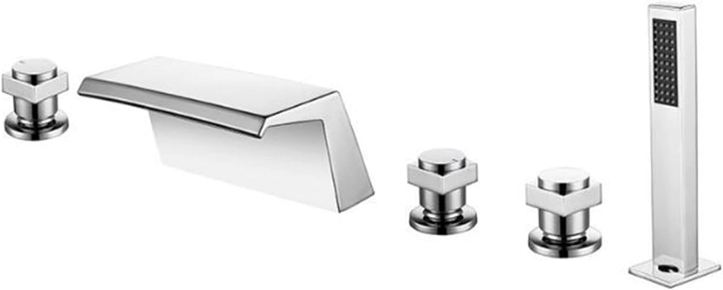 Waterfall Bath Faucets With Shower Brass Shower Mixer Faucet Set For Bathtub Chrome