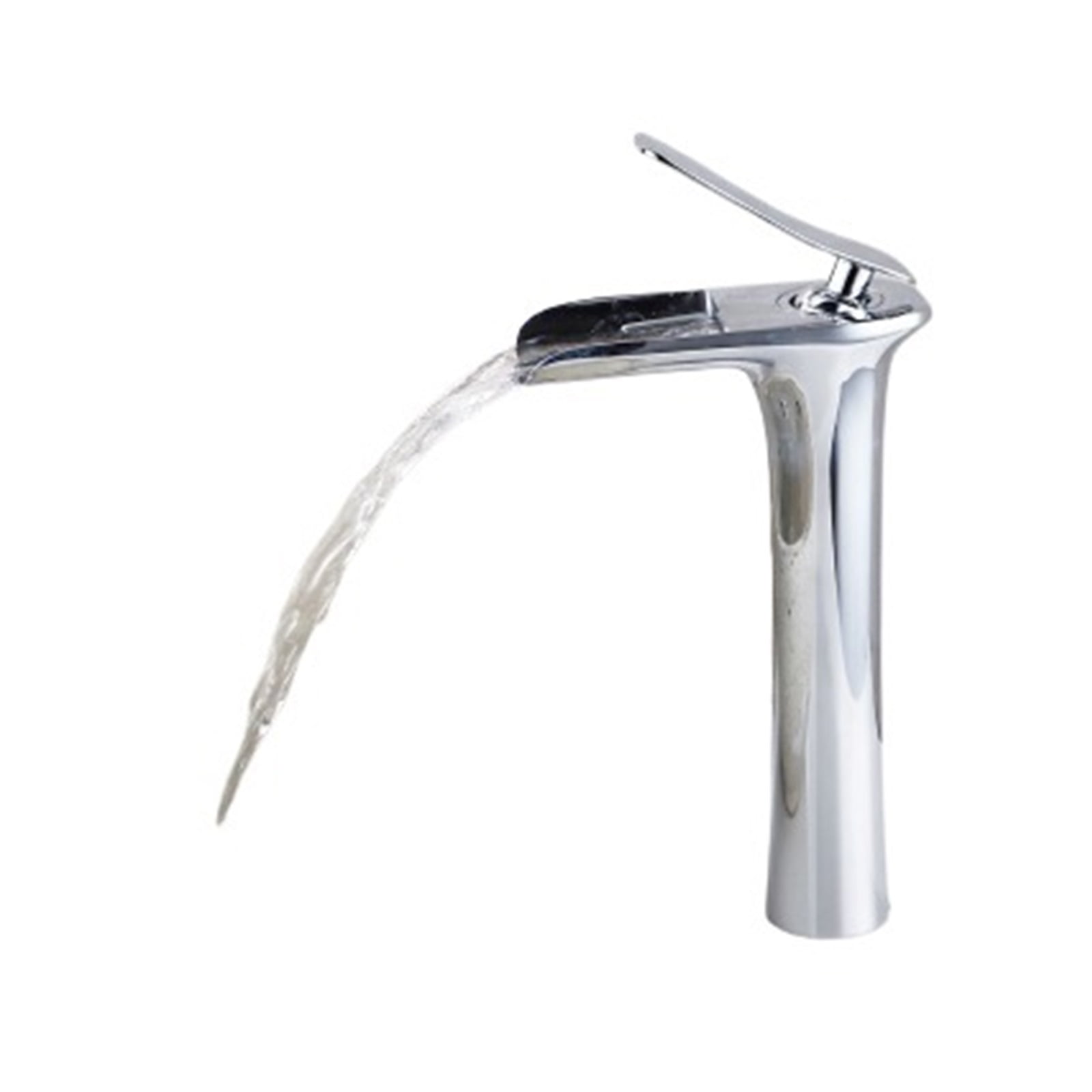 Waterfall Bathroom Basin Sink Faucets, Hot Cold Tap Deck Mounted Water Mixer Tap, Brass Chrome Vanity Single Handle Sink Tap - Modern Design