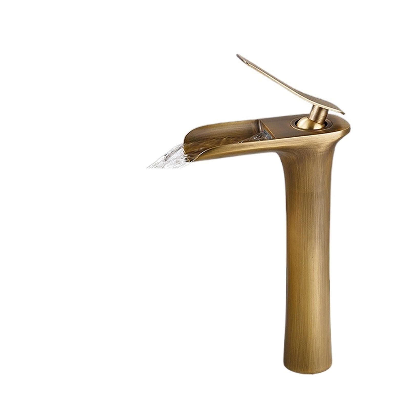 Waterfall Bathroom Basin Sink Faucets, Hot Cold Tap Deck Mounted Water Mixer Tap, Brass Chrome Vanity Single Handle Sink Tap - Modern Design