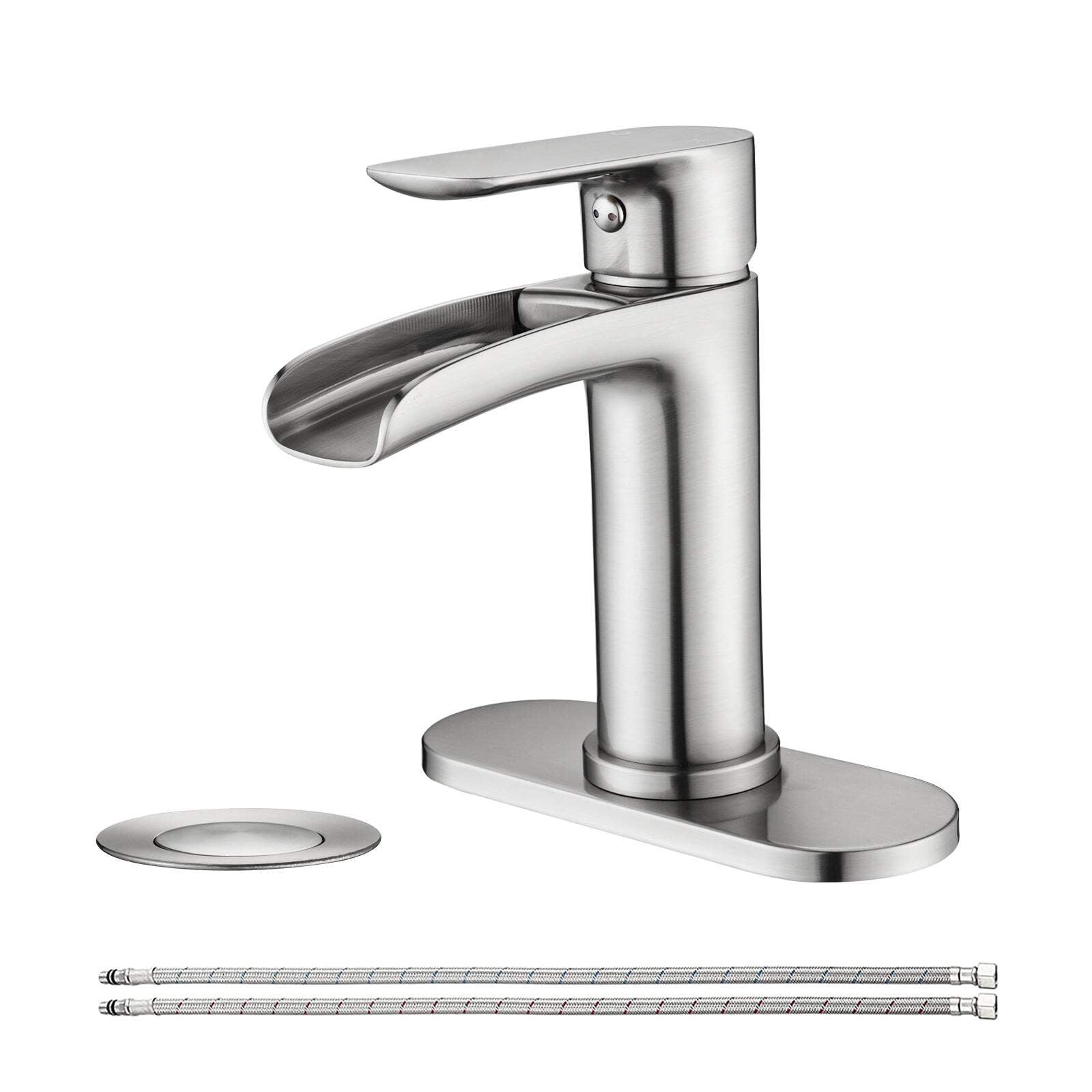 Waterfall Bathroom Faucet Single Handle Bathroom Sink Faucets 1 Or 3 Hole Solid Vanity Faucet ...
