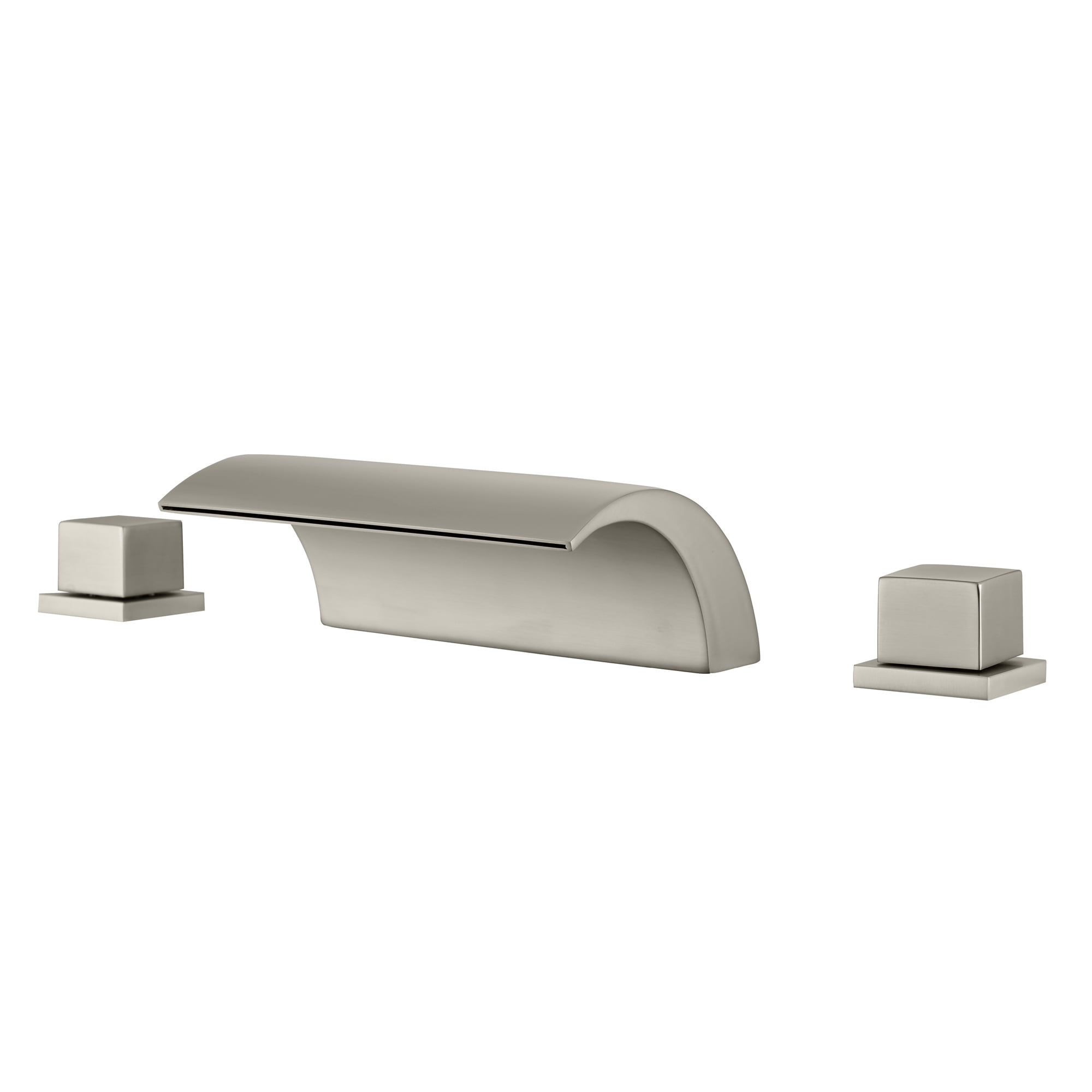 Brushed Nickel Waterfall Widespread 2-Handle Bathroom Faucet