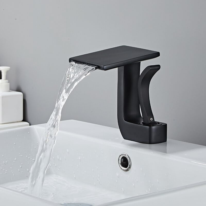 Waterfall Bathroom Faucets Hot and Cold Water Sink Taps Black Faucet Bathroom Toilet Brass White Black Gold Sink Faucet Torneira