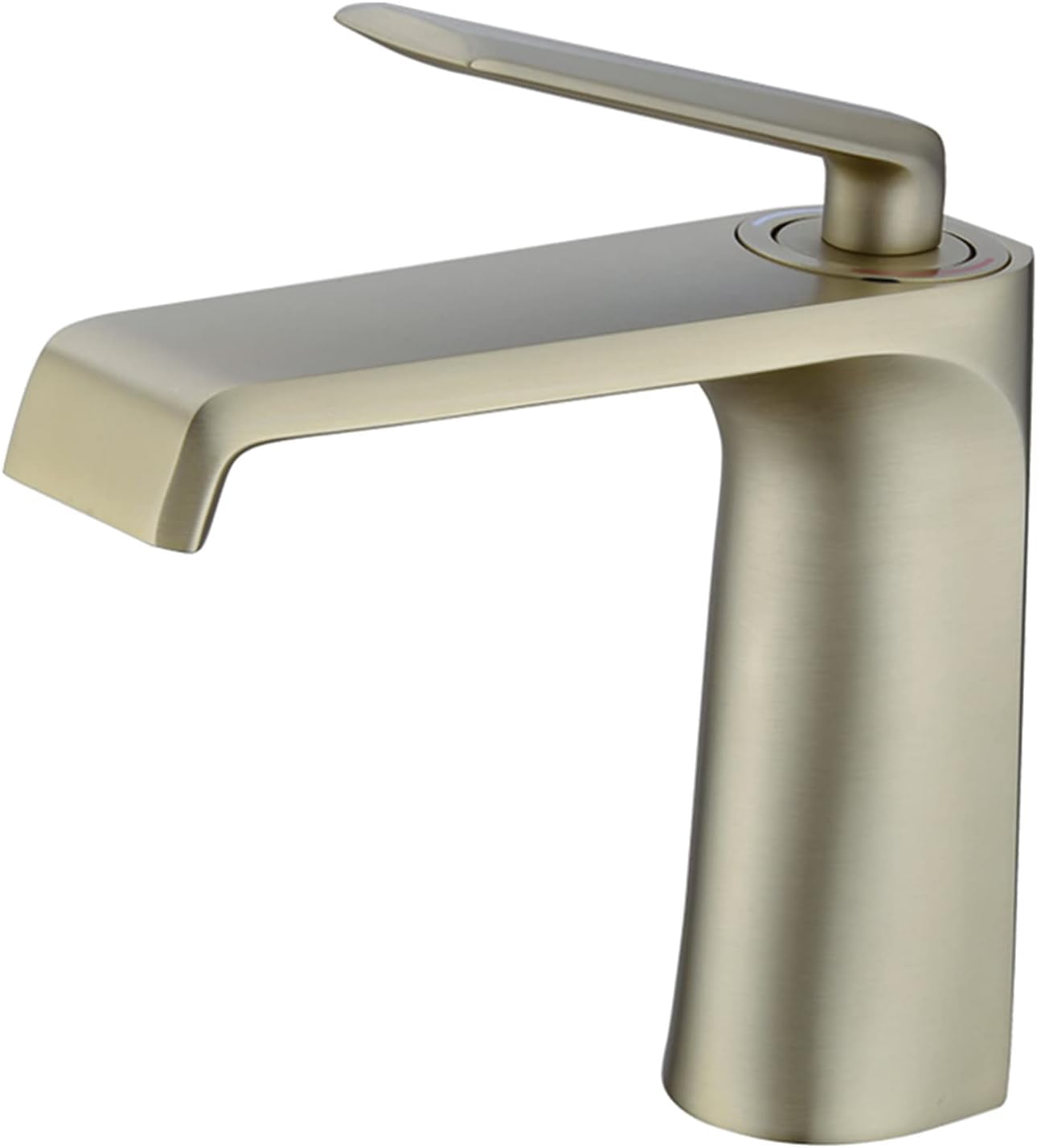 Waterfall Bathroom Single Handle Bathroom Sink Solid Brass Basin Mixer Tap for Hot and Cold Water, One Hole Lavatory Vessel Washbasin Faucet,Black