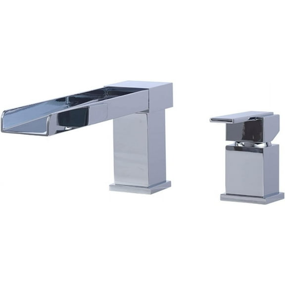 Waterfall Bathtub Faucet 2 Hole Roman Tub Faucet Trim Kit Deck Mount Bath Tap Brass Single Handle Waterfall Tub Filler, Bathroom Faucets,Chrome