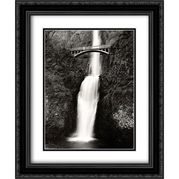 Waterfall Bridge 2x Matted 15x18 Black Ornate Framed Art Print