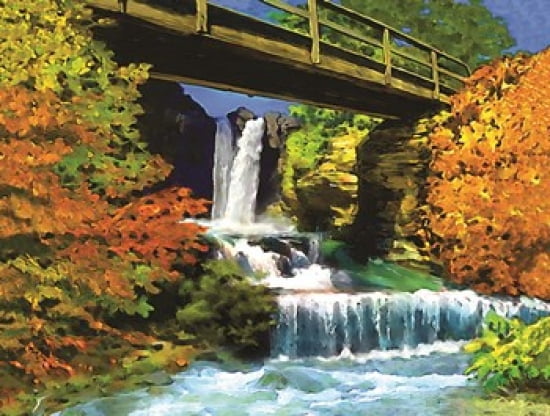 Waterfall C Canvas Art - Jeff Maraska (28 x 22)