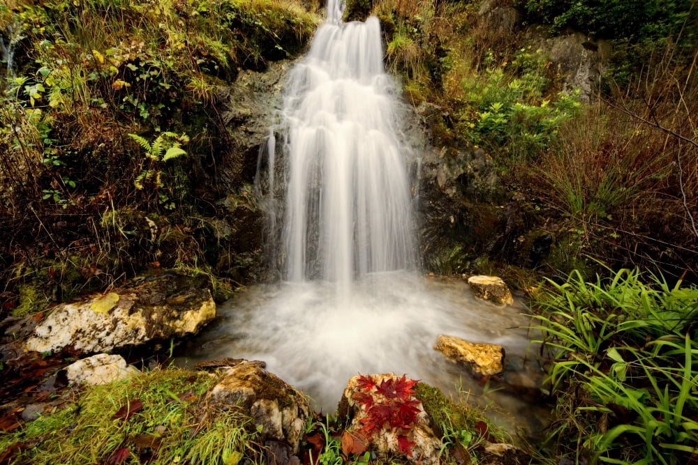 Waterfall Canvas Art - John Short Design Pics (36 x 24)
