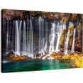 thumbnail image 1 of Waterfall Canvas Wall Art, Autumn Waterfall Print, Cascading Waterfall with Fall Foliage Artwork for Living Room Bedroom Bathroom Decor, Ready to Hang, 1 of 6