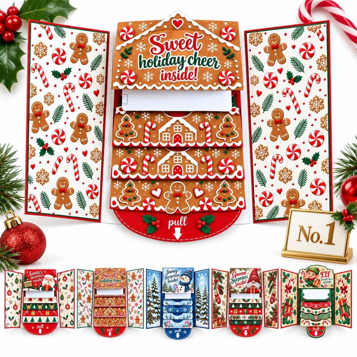 Waterfall Card Booklet Holder 2026 New Handmade 4-Card Birthday Book ...