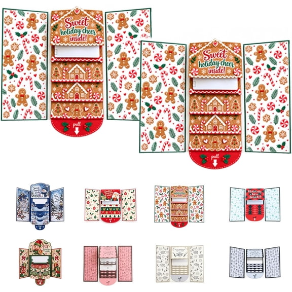 Waterfall Christmas Gift Card Booklet, 4-Slot Pull-Out Gift Card Holder ...