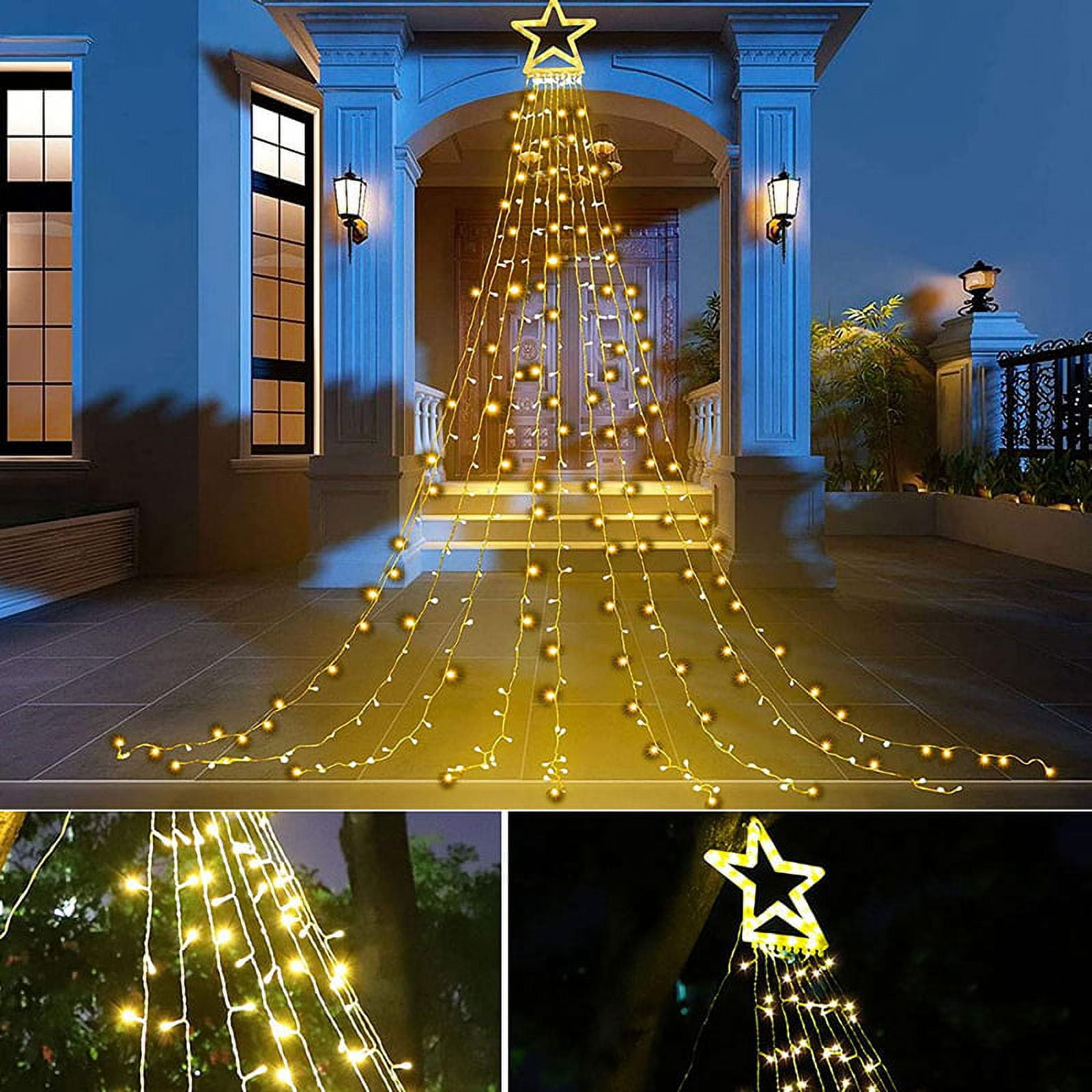 Christmas Curtain Fairy Lights 300 Led Solar Wedding Indoor & Outdoor Xmas  Party