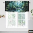 thumbnail image 1 of Waterfall Curtain Valance for Kitchen Forest Flowers Window View Nature Landscape Rod Pocket Valances for Bedroom Living Room Dining Room 54 by 18 in, 1 Panel, 1 of 6