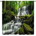 thumbnail image 1 of Waterfall Curtains, Spring Nature Theme Landscape Pattern in Forest, Blackout Thermal Curtains for Bedroom Living Room, 2 Panel Set, 84X84 Inch, 1 of 5