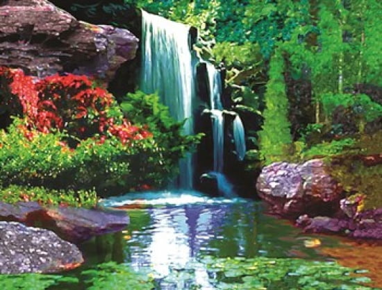 Waterfall D Canvas Art - Jeff Maraska (28 x 22)