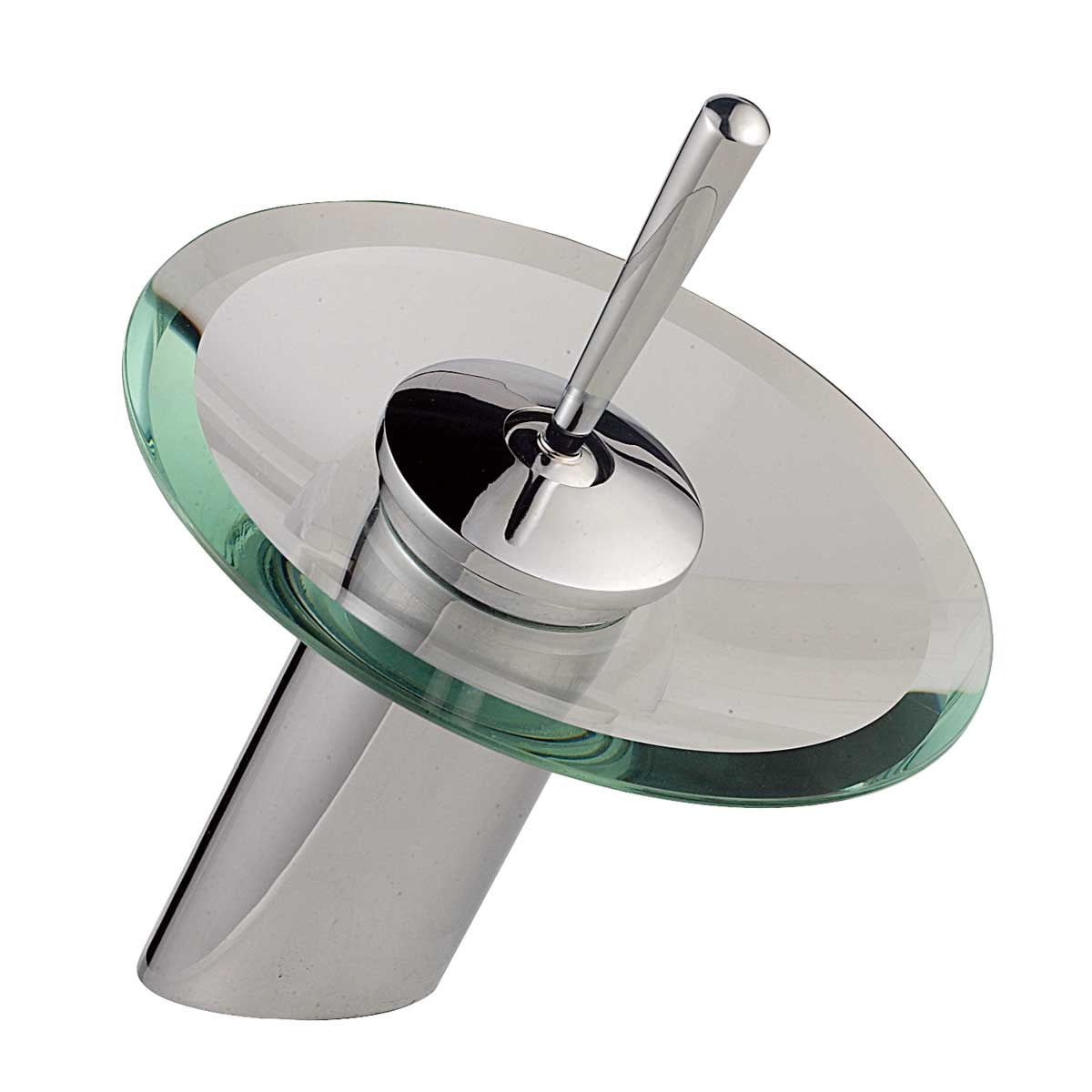 Chrome and Glass Waterfall Bathroom Faucet with Single Handle