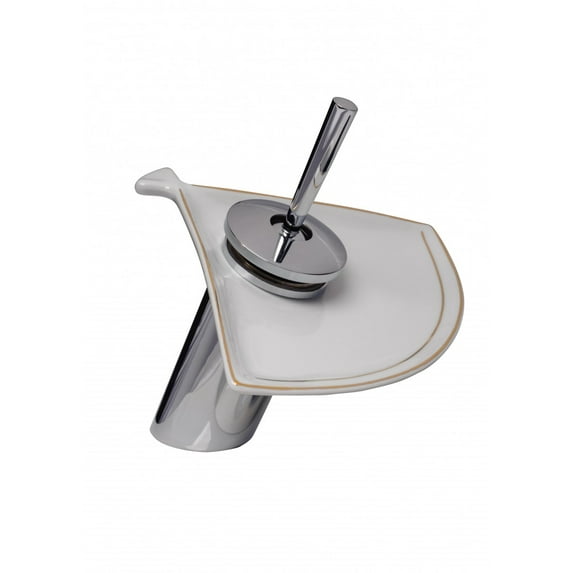 Waterfall Faucet Bathroom Sink Tap Heavy Cast Chrome Short Ceramic 7" H| Renovators Supply