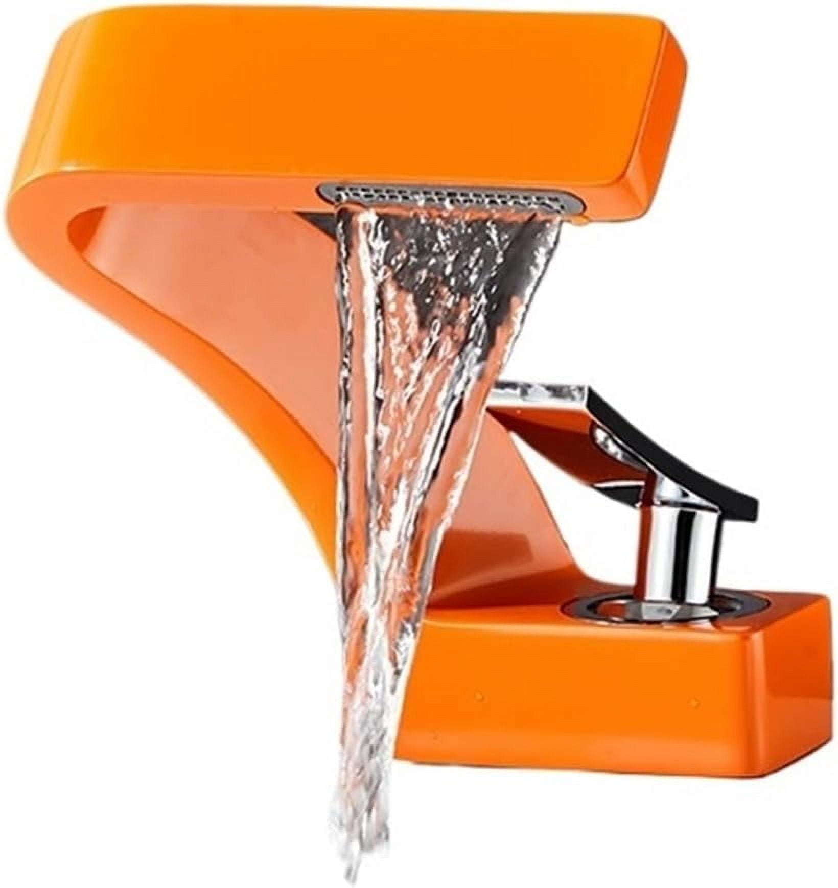 Utility Tap Waterfall Faucet Chrome White Basin Deck Mounted Waterfall Bathroom ...