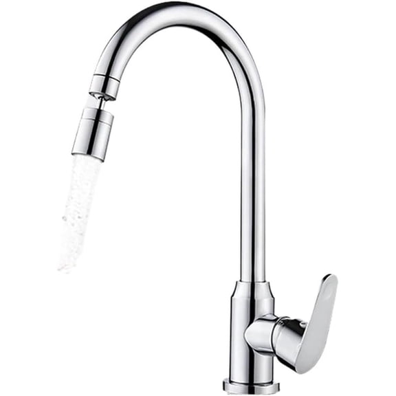 Waterfall Faucet Kitchen Faucet Black Pull Out Sink Hot Cold Mixer Tap, 360° Rotation Brushed Nickle Stream Sprayer Head Chrome Water Tap Copper for Laundry Utility Rv