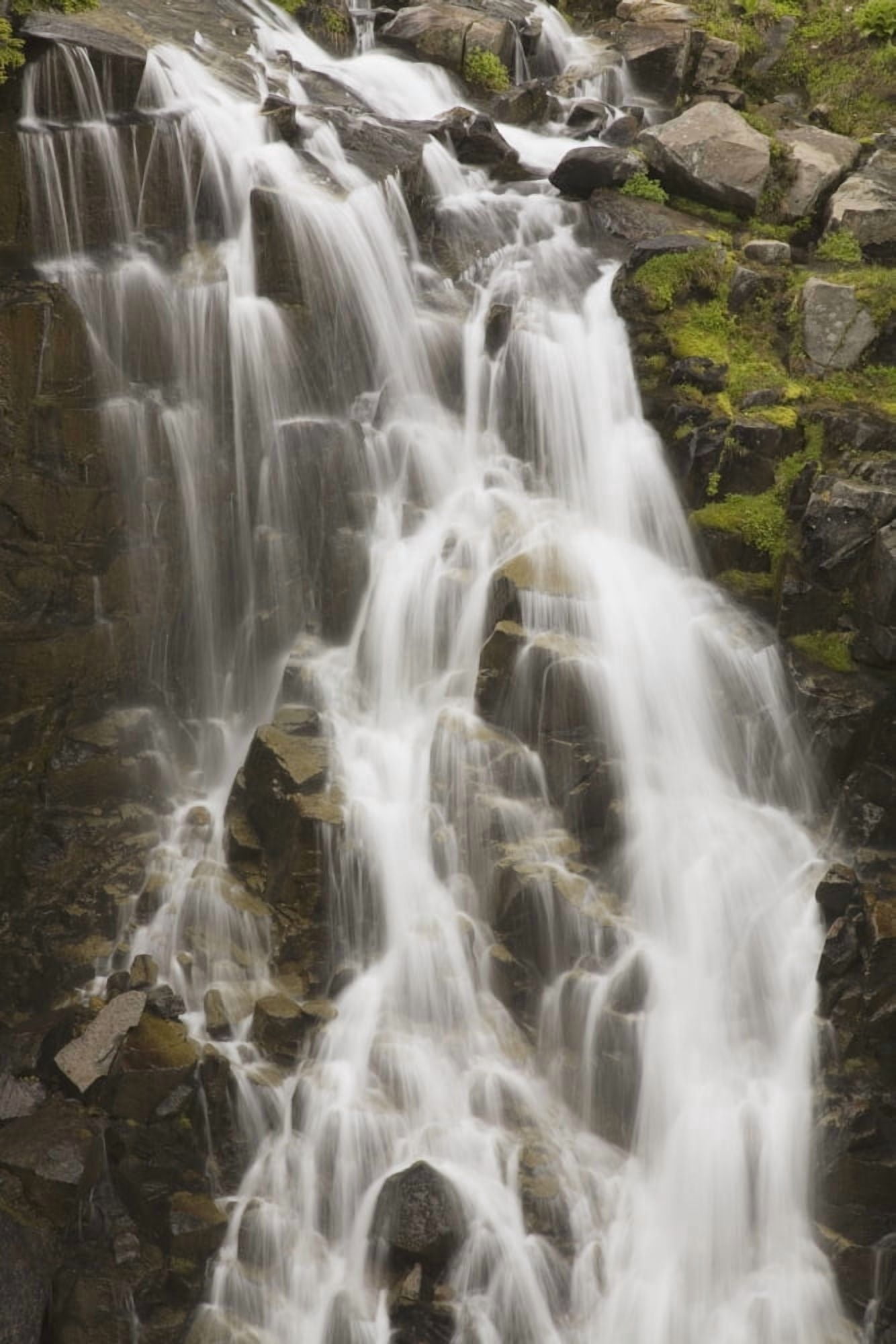 Waterfall Flowing Over Rocks WashingtonUsa Canvas Art - Craig Tuttle Design Pics (24 x 38)
