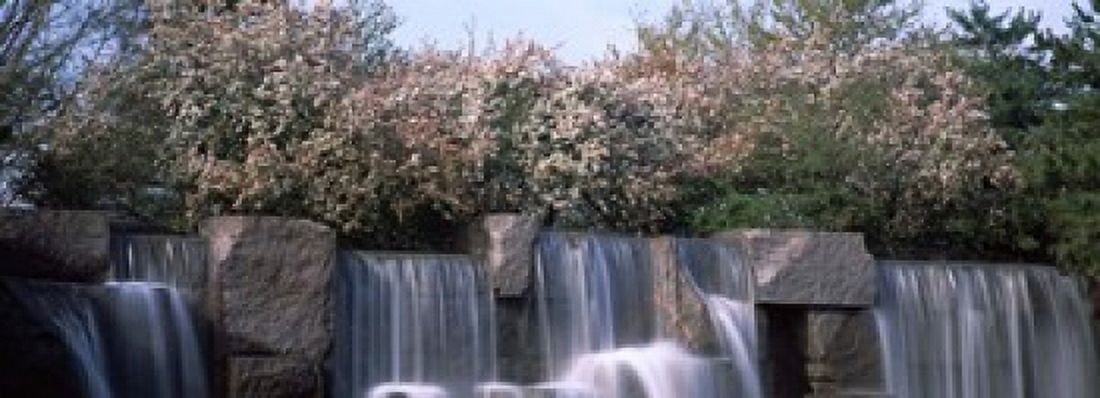 Waterfall Franklin Delano Roosevelt Memorial Washington DC USA Canvas Art - Panoramic Images (18 x 7)