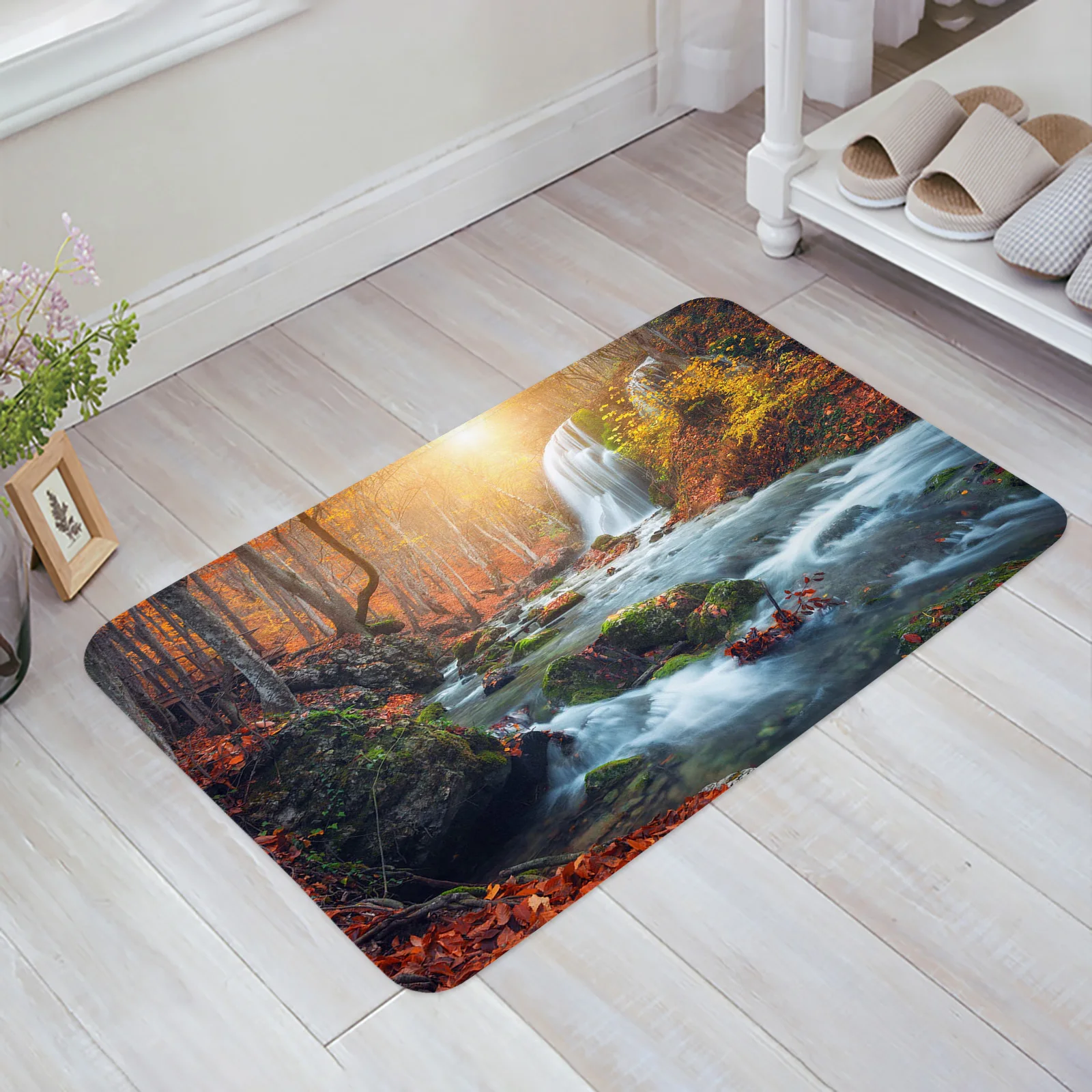 Waterfall Garden Green Jungle Floor Mat Kitchen Bedroom Decor Carpet ...