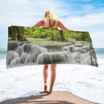 thumbnail image 1 of Waterfall Green Forest Stones Bath Towel Bathroom Microfiber Shower Towel Outdoor Travel Swim Quick Dry Beach Towel, 1 of 4