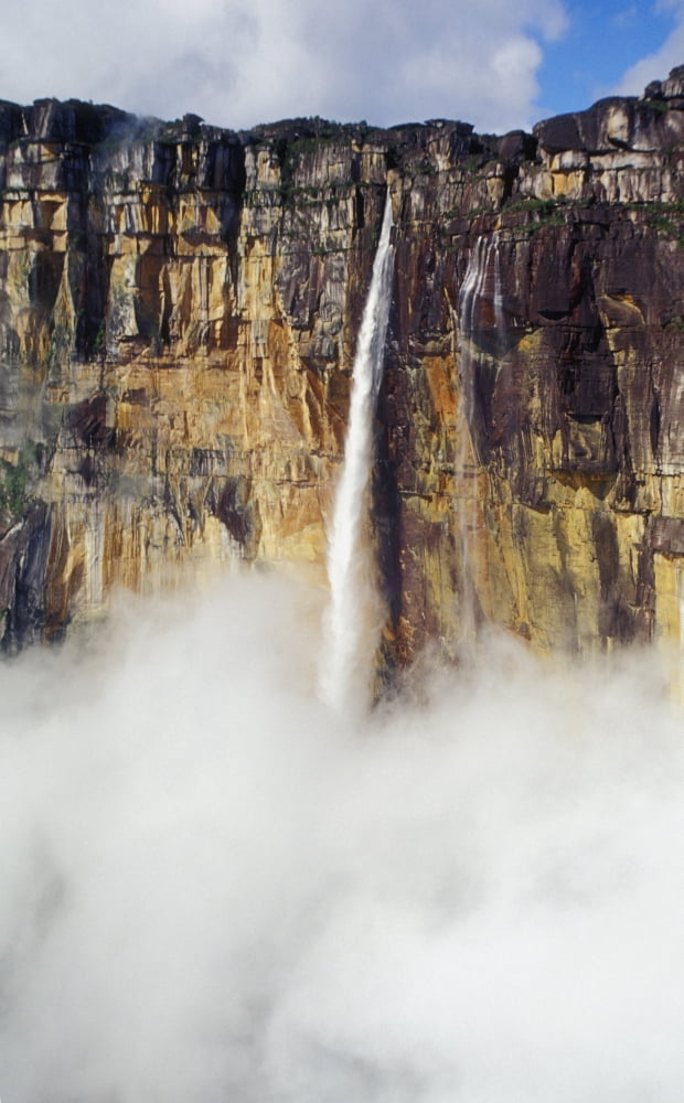 Waterfall In Canaima National Park Venezuela Canvas Art - Sean White Design Pics (11 x 17)